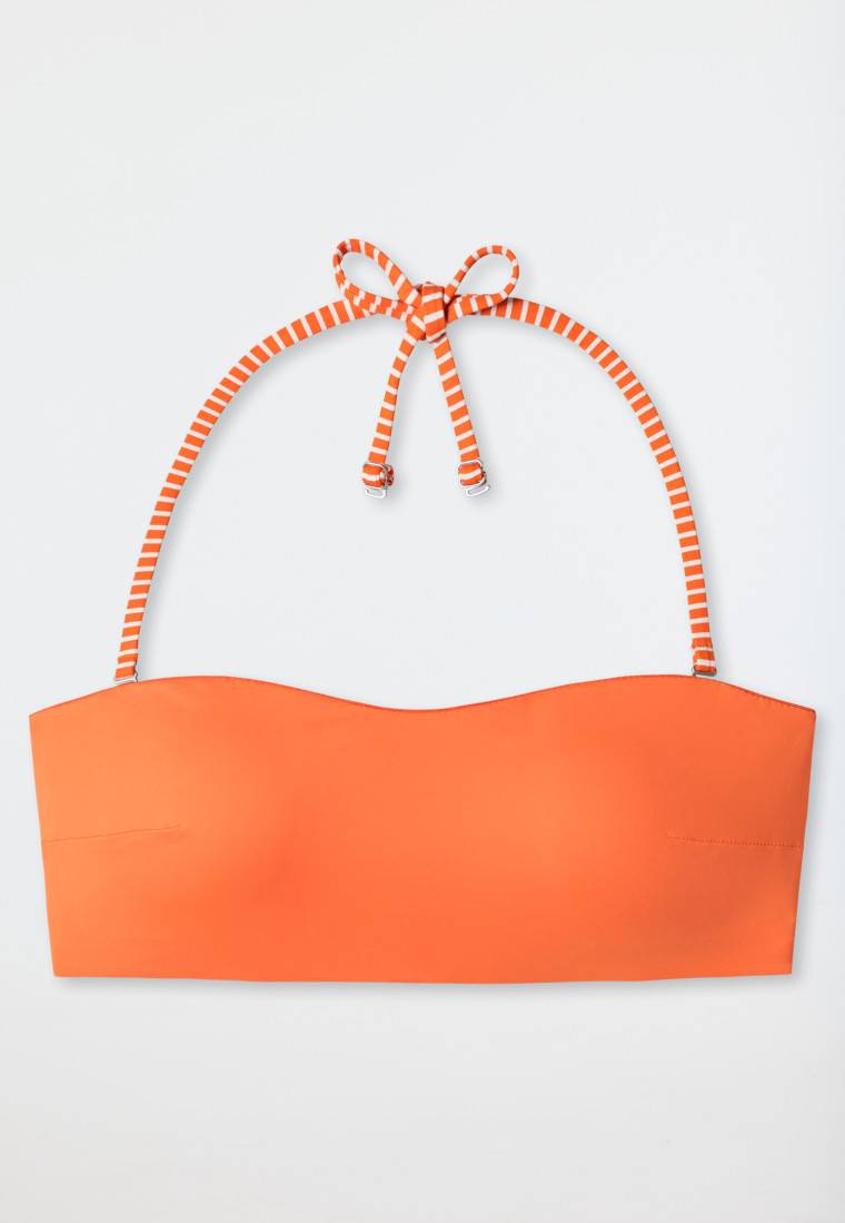 Schiesser Bandeau Bikini-Top gefüttert Softcups variable Träger orange - Mix & Match Reflections zollfrei