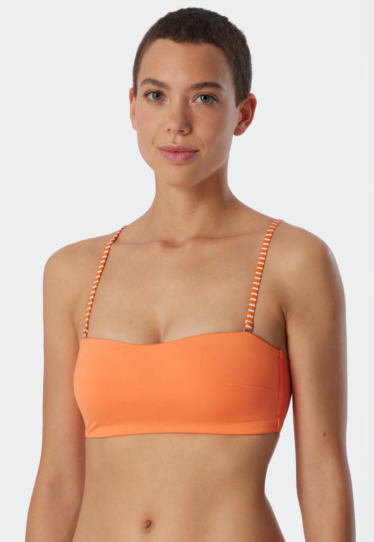 Schiesser Bandeau Bikini-Top gefüttert Softcups variable Träger orange - Mix & Match Reflections zollfrei