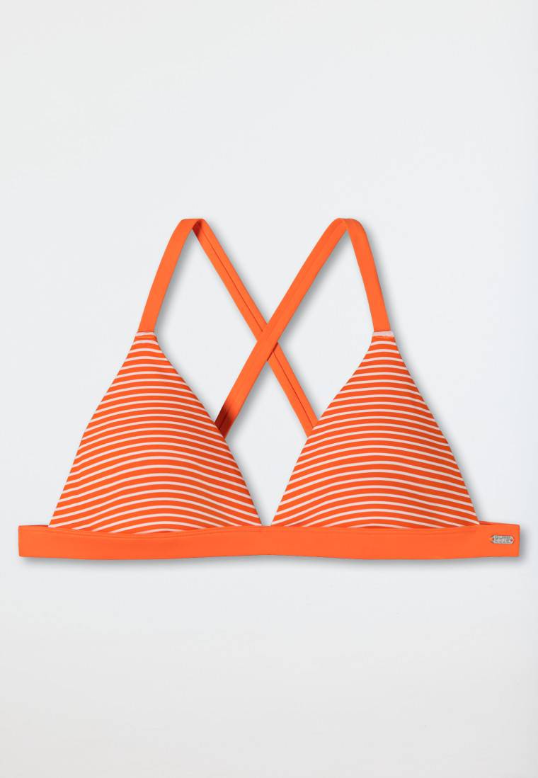 Schiesser Bikini Triangel-Top herausnehmbare Cups variable Träger Streifen orange - Mix & Match Reflections Rabatte dieses Monats