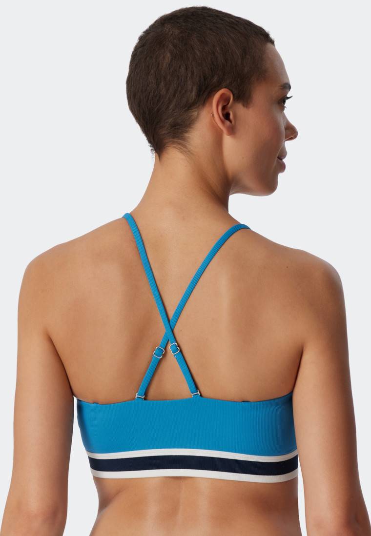 Schiesser Bandeau Bikini-Set Softpads variable Träger Midi-Slip Ripp-Optik aquarium - Underwater Auslauf