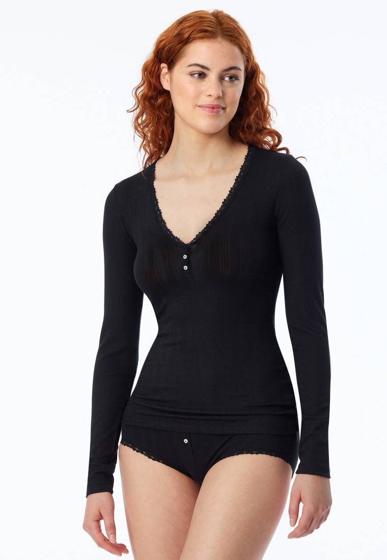 Schiesser Shirt langarm schwarz - Revival Agathe Verkauf