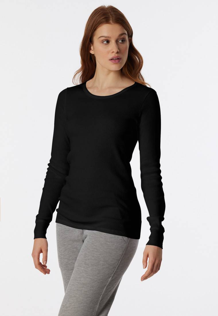 Schiesser Shirt langarm schwarz- Revival Greta Günstiger Verkauf