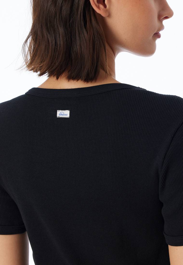 Schiesser Shirt kurzarm schwarz - Revival Greta Fabrikverkauf