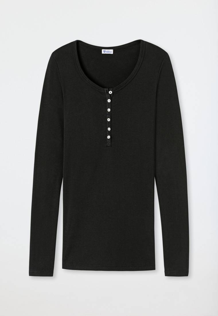 Schiesser Shirt langarm schwarz - Revival Berta Fabrikpreis