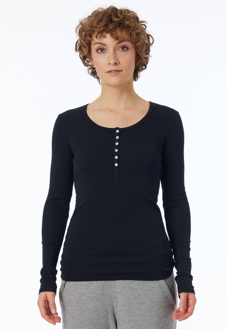 Schiesser Shirt langarm schwarz - Revival Berta Fabrikpreis