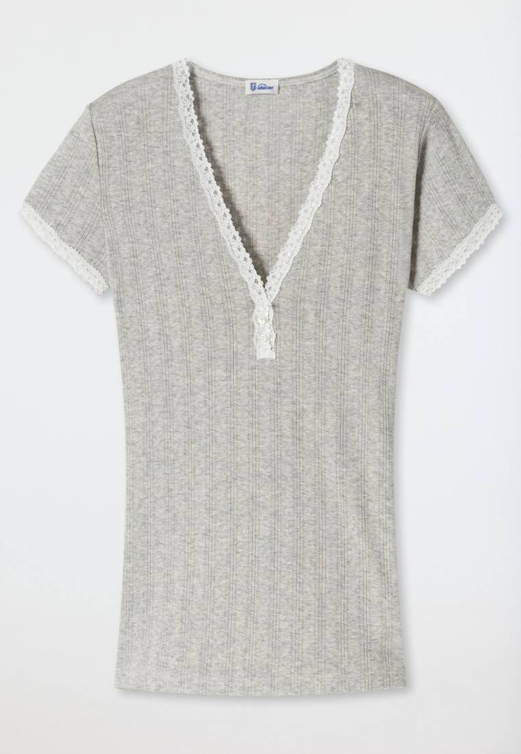 Schiesser Shirt kurzarm grau meliert - Revival Agathe Rabatt