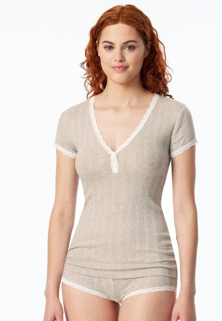 Schiesser Shirt kurzarm grau meliert - Revival Agathe Rabatt