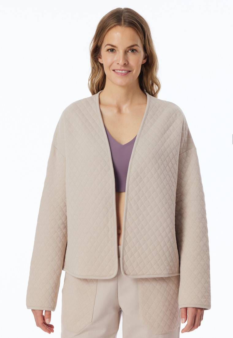 Schiesser Jacke Jersey-Quiltstoff und Sweatware beige - Mix+Relax Saisonschlussverkauf