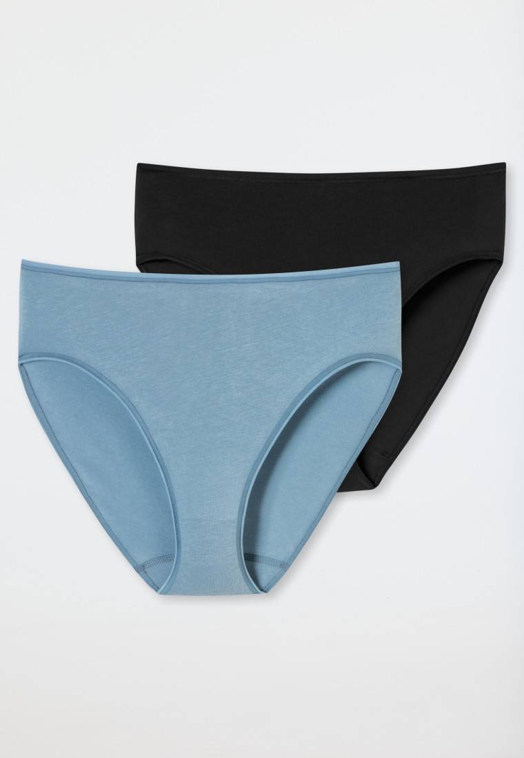 Schiesser Slips 2er-Pack Organic Cotton schwarz/graublau - 95/5 Osterangebot