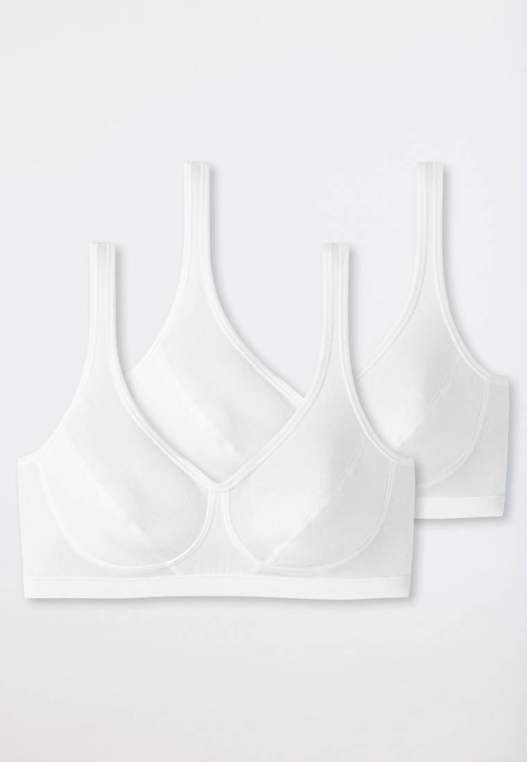 Schiesser Bustier 2er-Pack mit Cups Organic Cotton weiß - 95/5 Zeitlich begrenztes Angebot