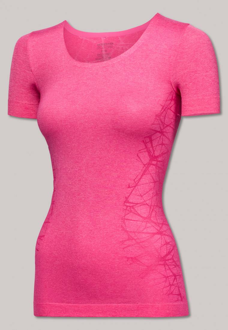 Schiesser Shirt kurzarm ultraleicht Seamless pink meliert - Active Mesh Light Sonderangebote