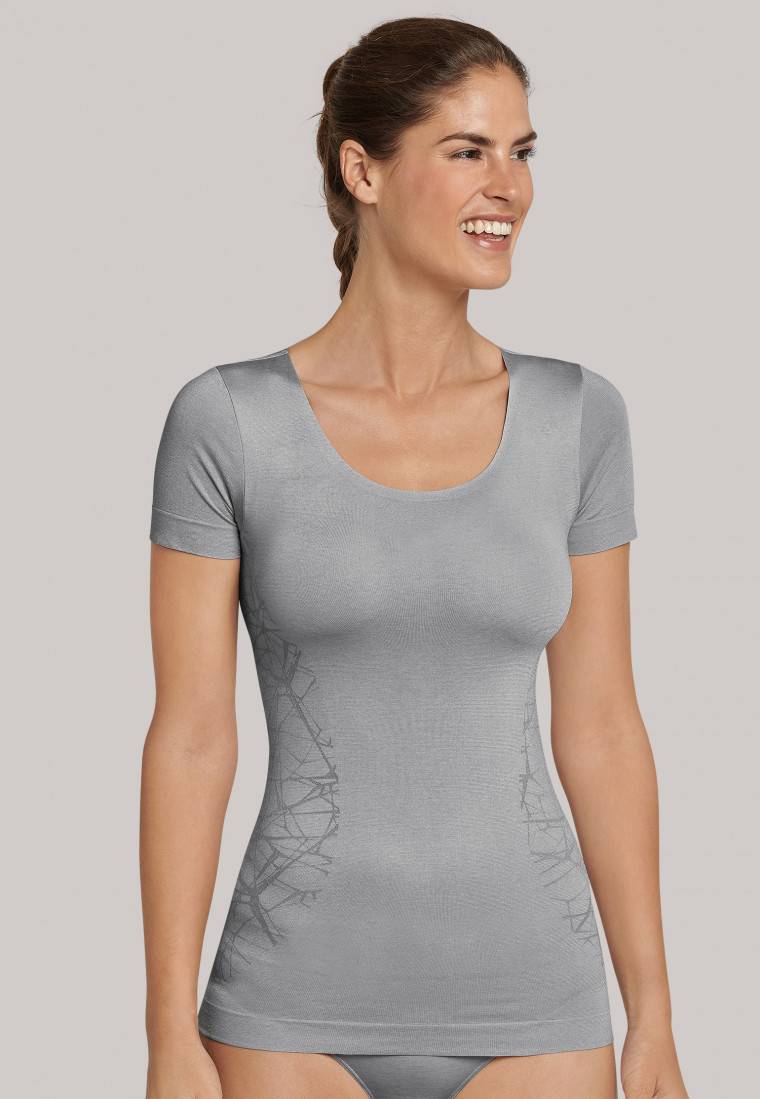 Schiesser Shirt kurzarm ultraleicht Seamless silbergrau - Active Mesh Light Riesige Ersparnisse