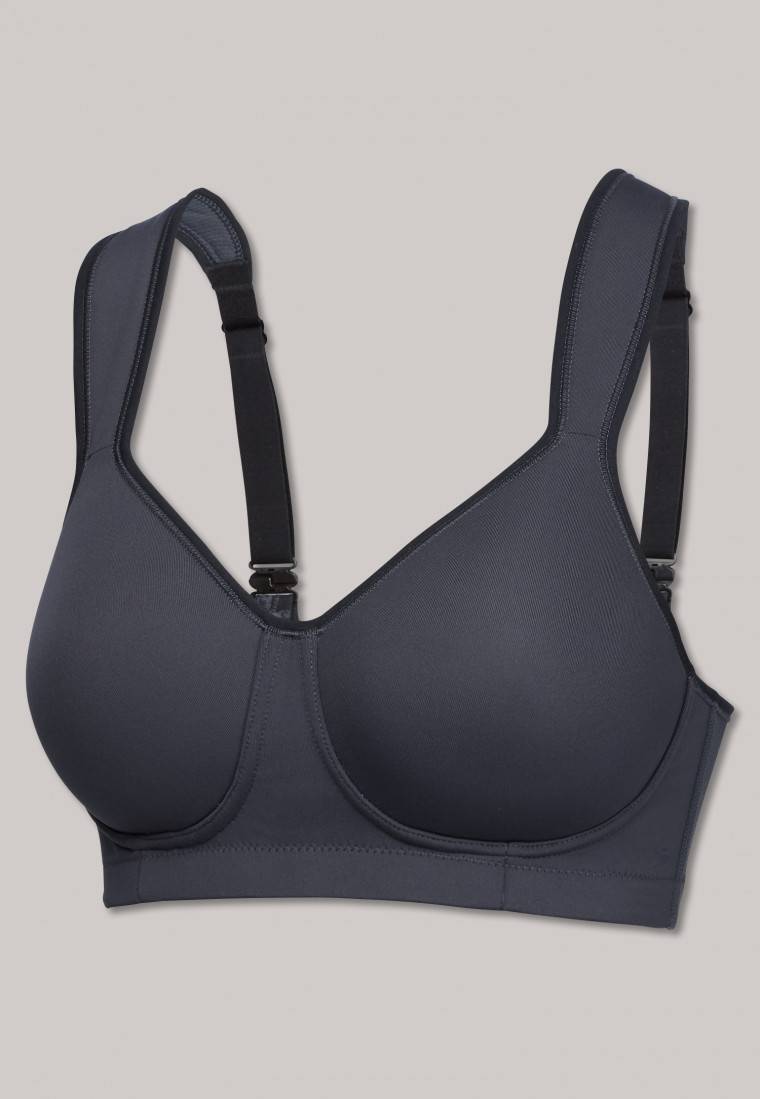 Schiesser Sport-BH Softcup bügellos Medium Support anthrazit - Active VIP-Rabatte