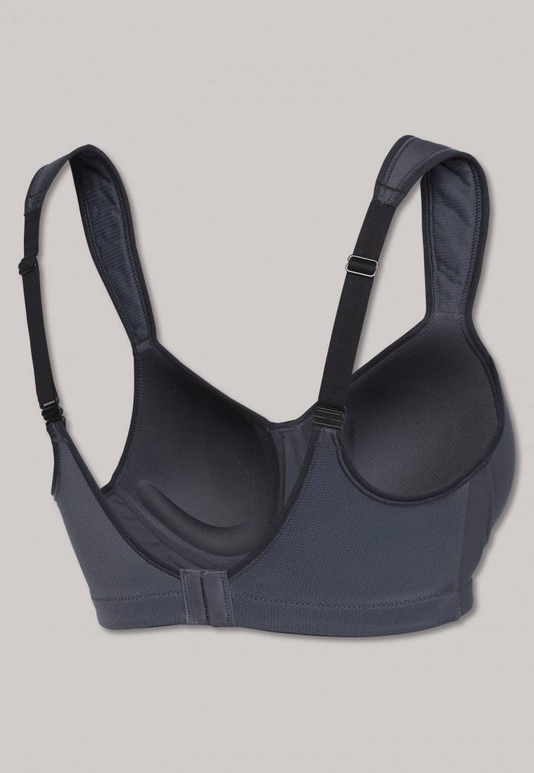 Schiesser Sport-BH Softcup bügellos Medium Support anthrazit - Active VIP-Rabatte