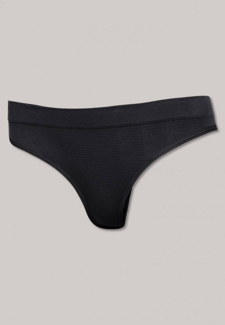 Schiesser Thong seamless Bambus schwarz - Active Mesh Bamboo Kostenlose Rückgabe