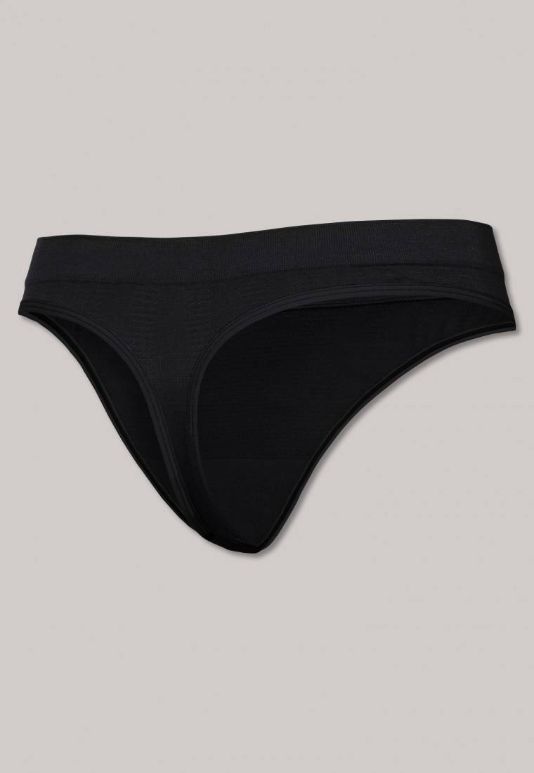 Schiesser Thong seamless Bambus schwarz - Active Mesh Bamboo Kostenlose Rückgabe