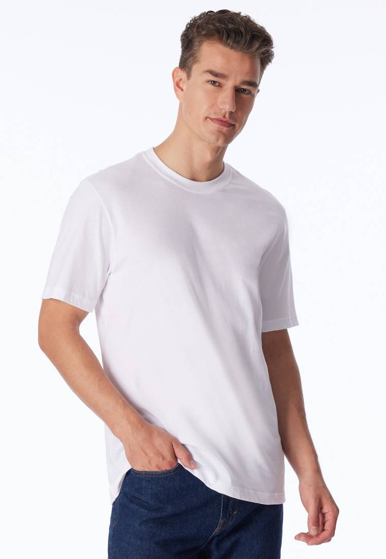 Schiesser Shirt kurzarm Jersey 2er-Pack rundhals weiß - American T-Shirt Bis zu 50% Rabatt