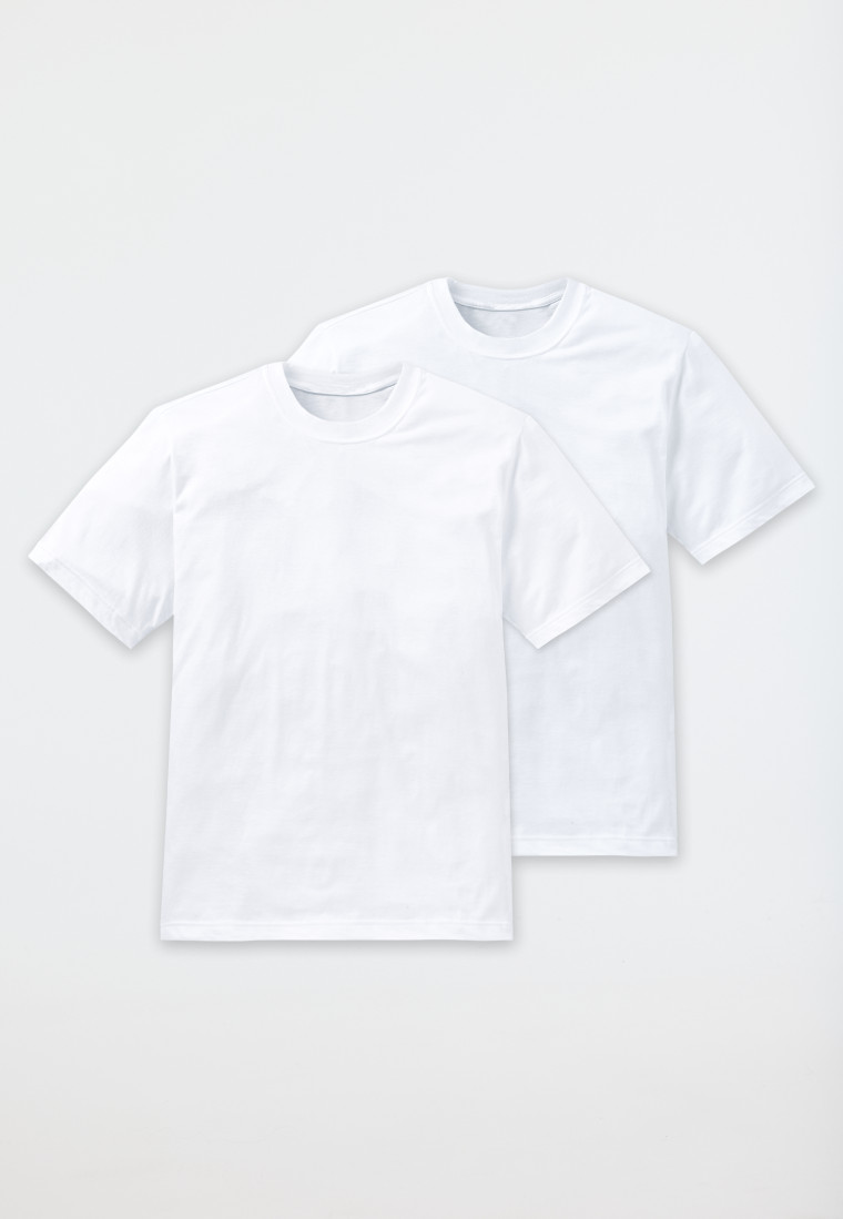 Schiesser Shirt kurzarm Jersey 2er-Pack rundhals weiß - American T-Shirt Bis zu 50% Rabatt
