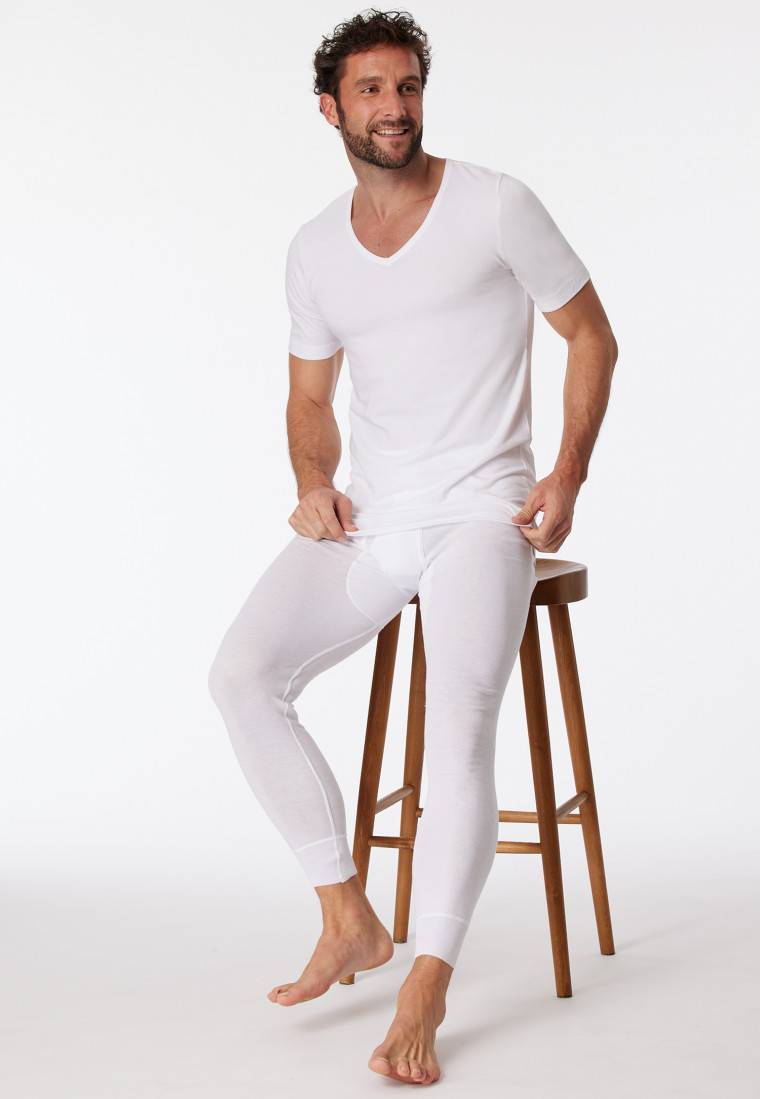 Schiesser Shirts kurzarm 2er-Pack Organic Cotton tiefer V-Ausschnitt weiß – 95/5 Bis zu 60% Rabatt