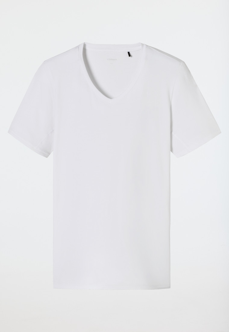 Schiesser Shirt kurzarm V-Ausschnitt weiß - Premium Cotton Bis zu 55% Rabatt