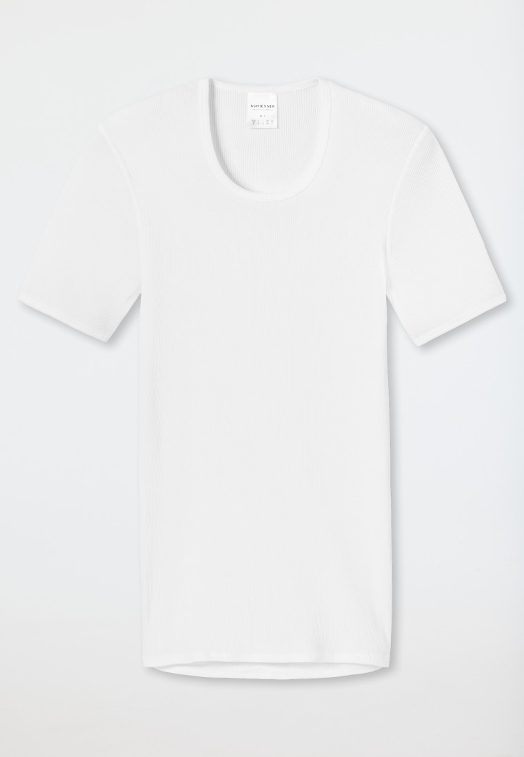 Schiesser Shirt kurzarm Doppelripp weiß - Original Classics Riesige Rabatte