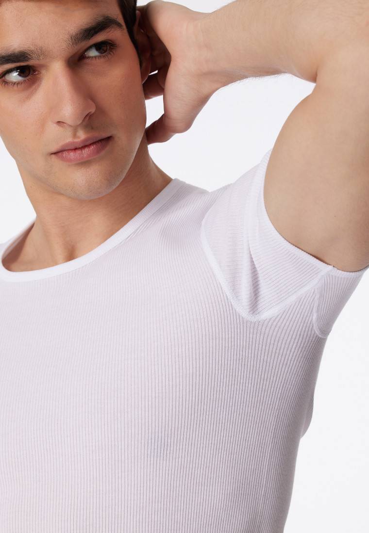 Schiesser Shirt kurzarm Doppelripp weiß - Original Classics Riesige Rabatte