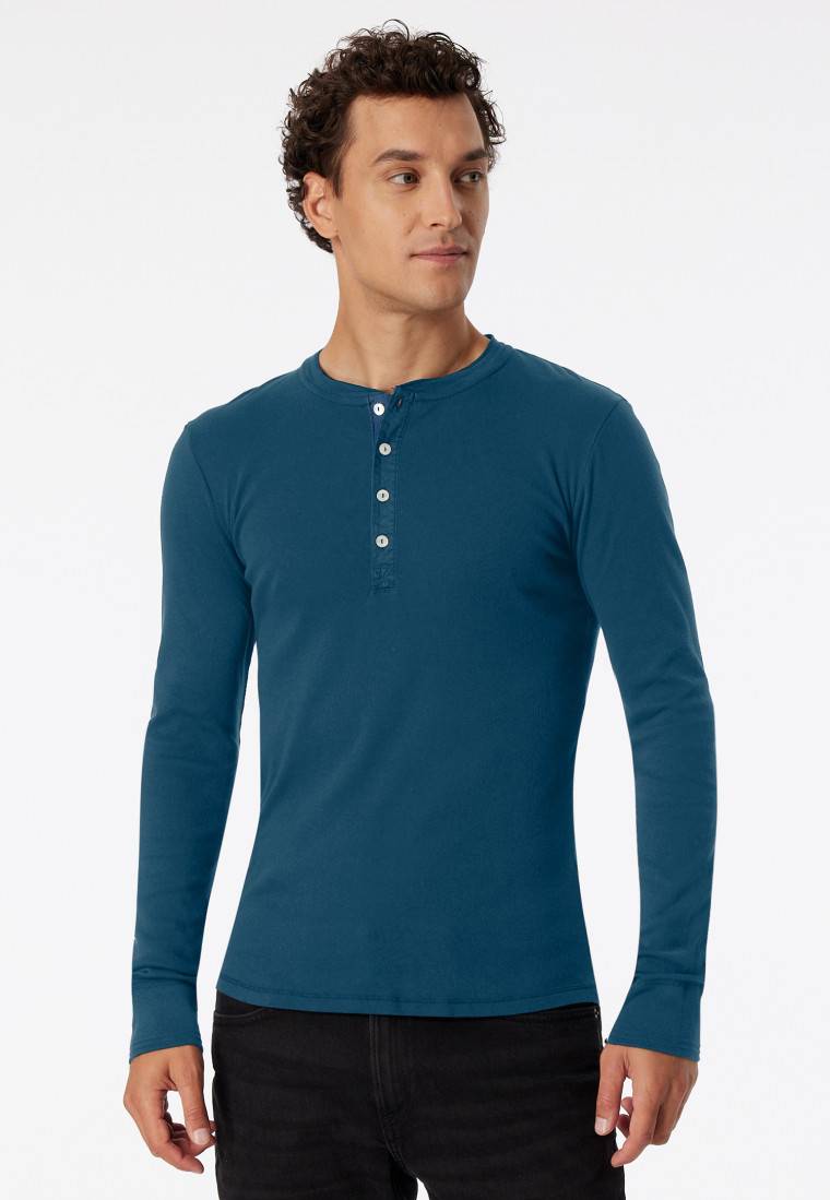 Schiesser Shirt langarm jeansblau - Revival Karl-Heinz 50% Rabatt mit kostenlosem Versand