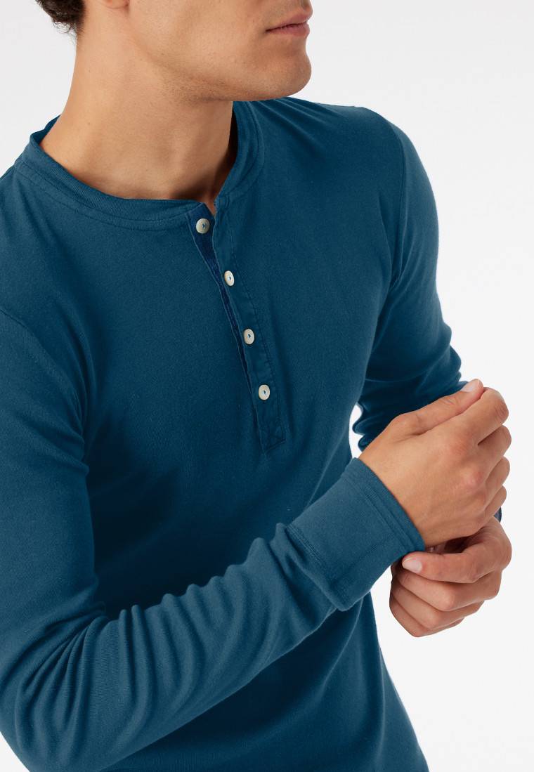Schiesser Shirt langarm jeansblau - Revival Karl-Heinz 50% Rabatt mit kostenlosem Versand