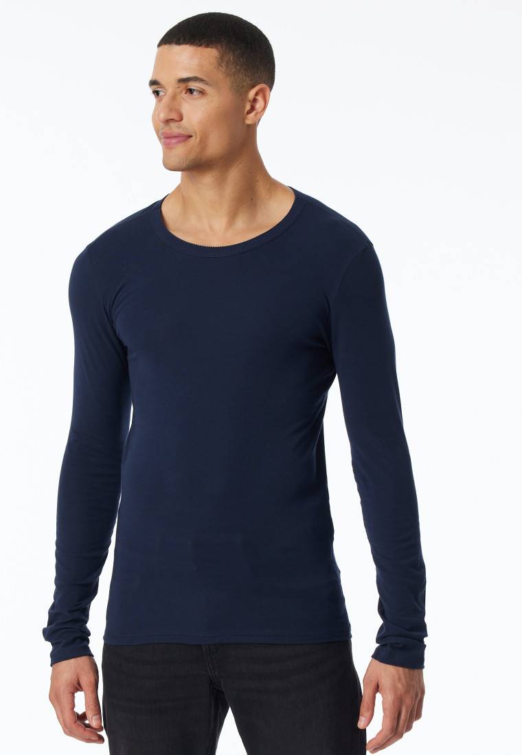Schiesser Shirt langarm dunkelblau - Revival Ludwig Rabatte dieses Monats