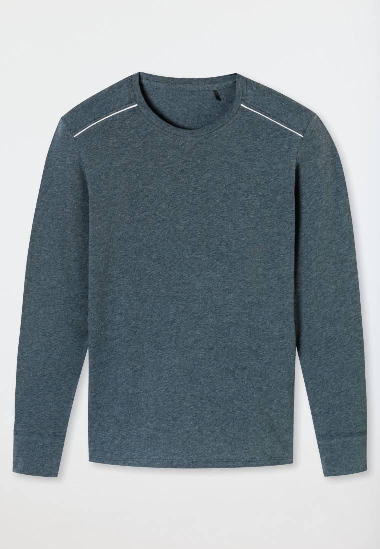 Schiesser Shirt langarm blau meliert - Comfort Fit Online