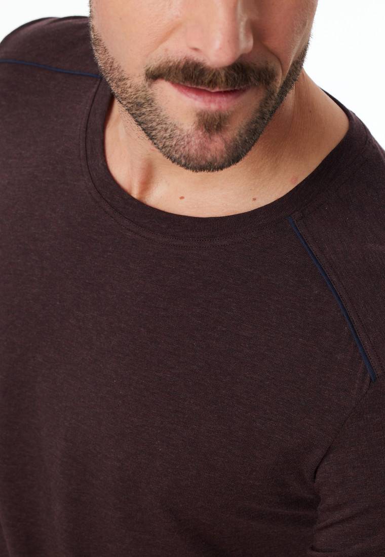 Schiesser Shirt langarm braun meliert - Comfort Fit Auslauf