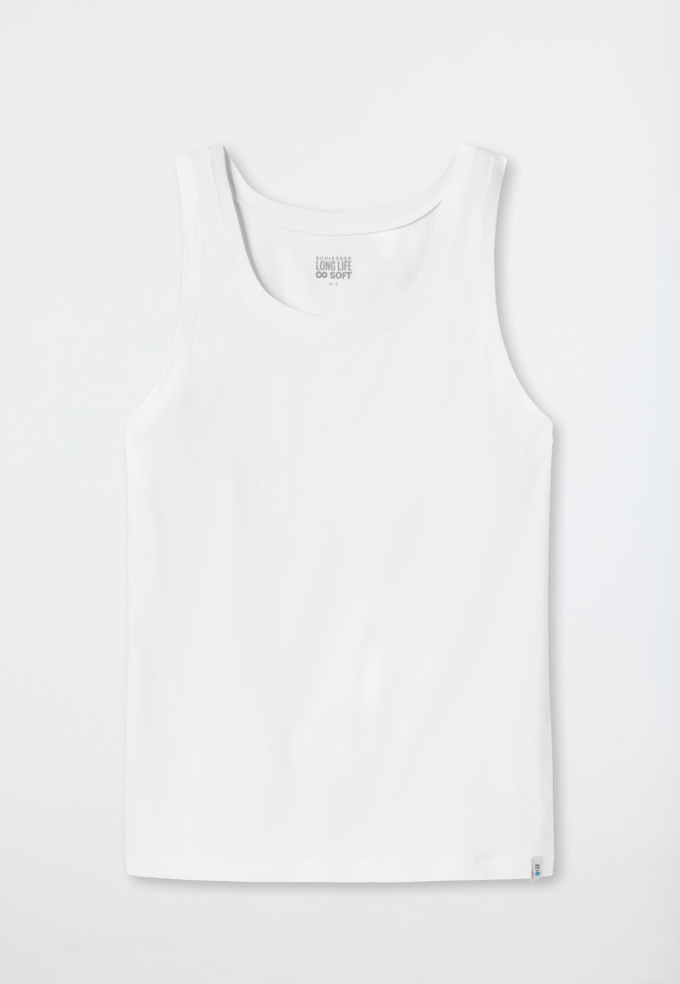 Schiesser Shirt ärmellos weiß - Long Life Soft Fabrik Onlineshop