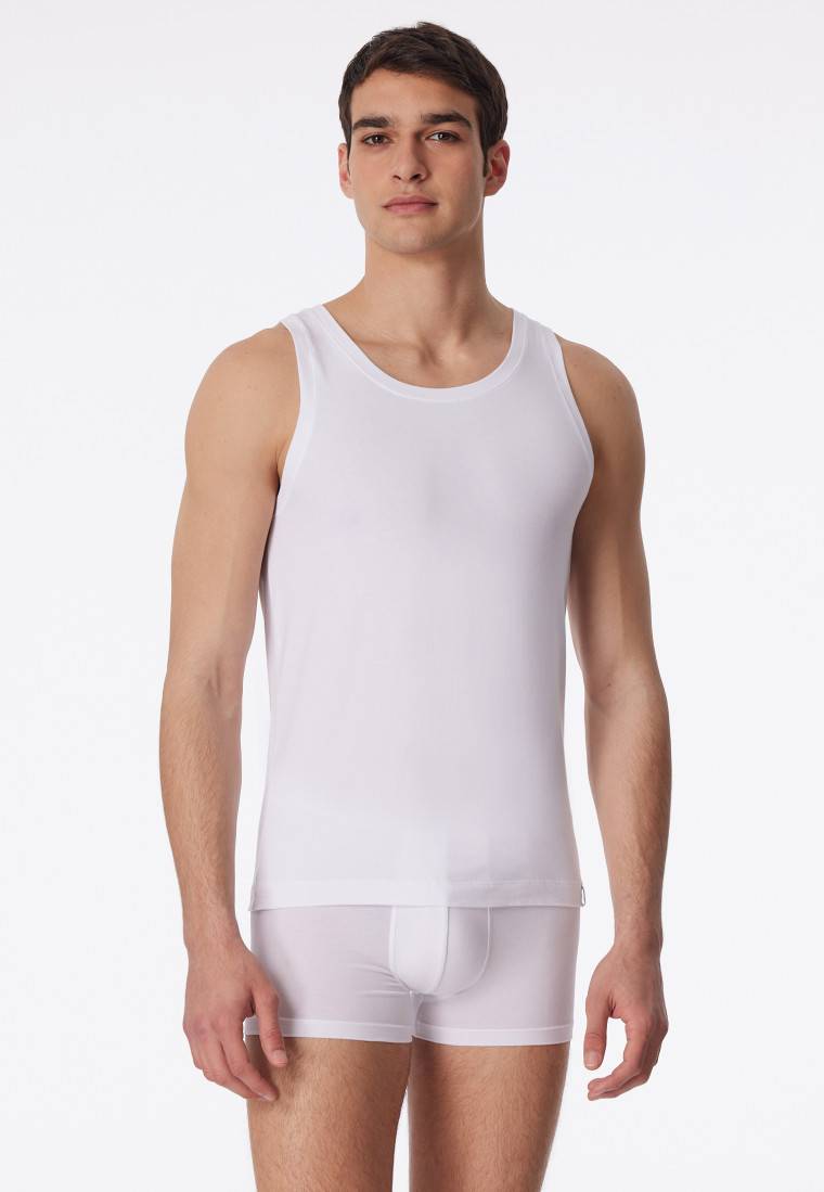 Schiesser Shirt ärmellos weiß - Long Life Soft Fabrik Onlineshop