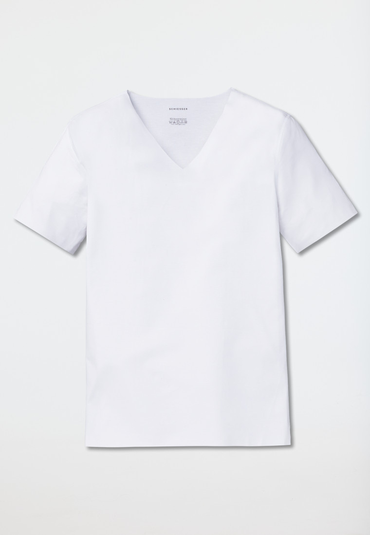 Schiesser Shirt Interlock seamless kurzarm V-Ausschnitt weiß - Laser Cut Sonderangebot