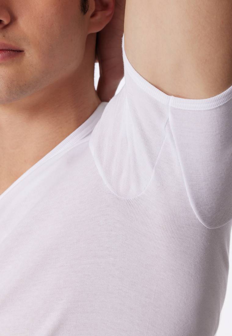 Schiesser Shirt kurzarm V-Ausschnitt Feinripp weiß - Original Classics Rabatt