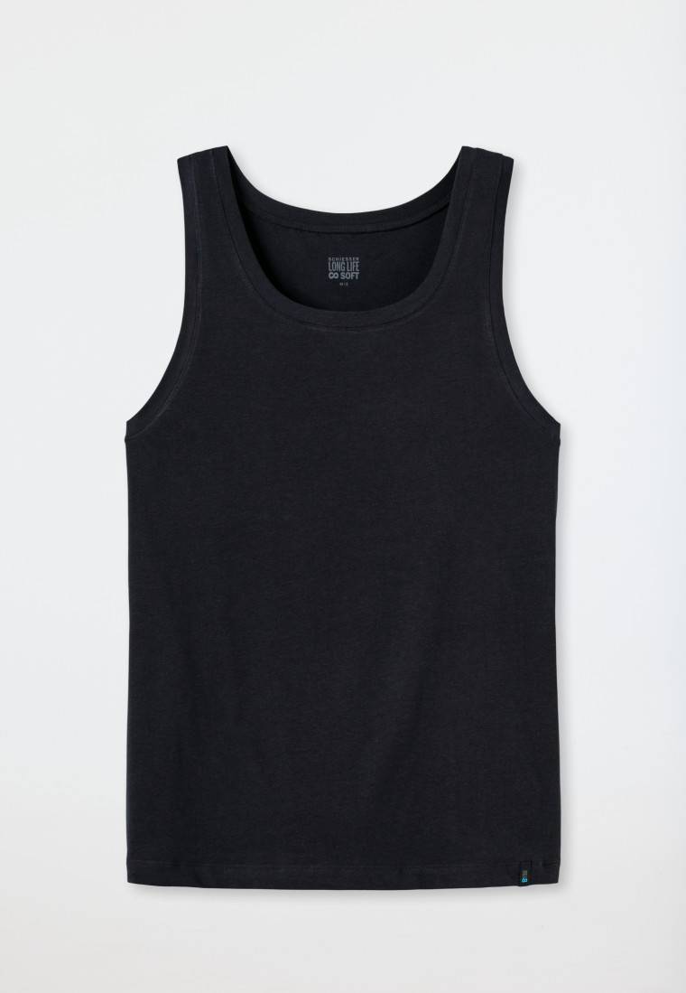 Schiesser Shirt ärmellos blauschwarz - Long Life Soft Versandkostenfrei