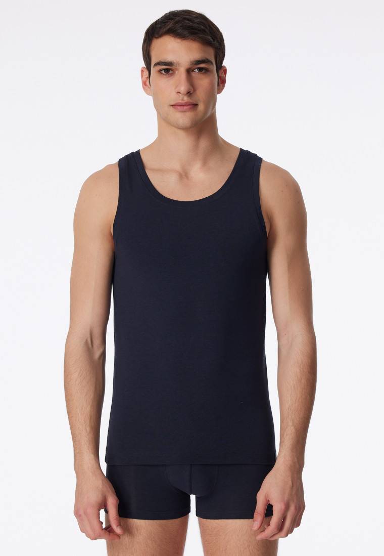 Schiesser Shirt ärmellos blauschwarz - Long Life Soft Versandkostenfrei
