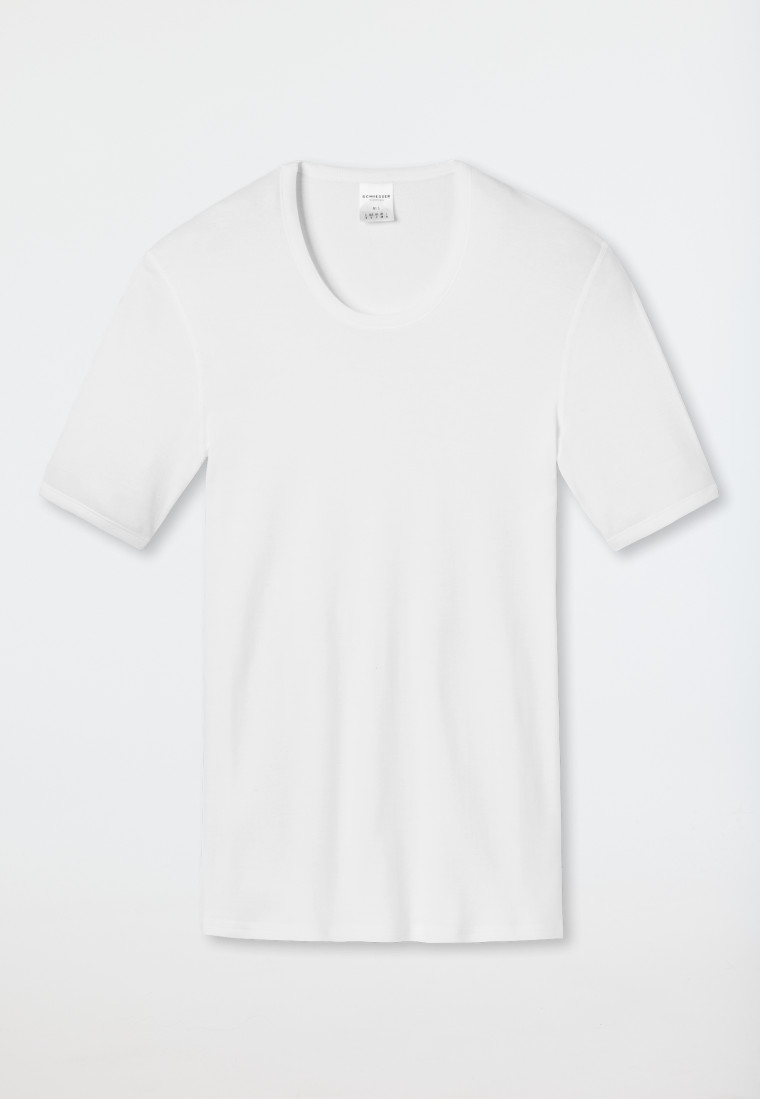 Schiesser Shirt kurzarm weiß - Essentials Feinripp Großer Ausverkauf