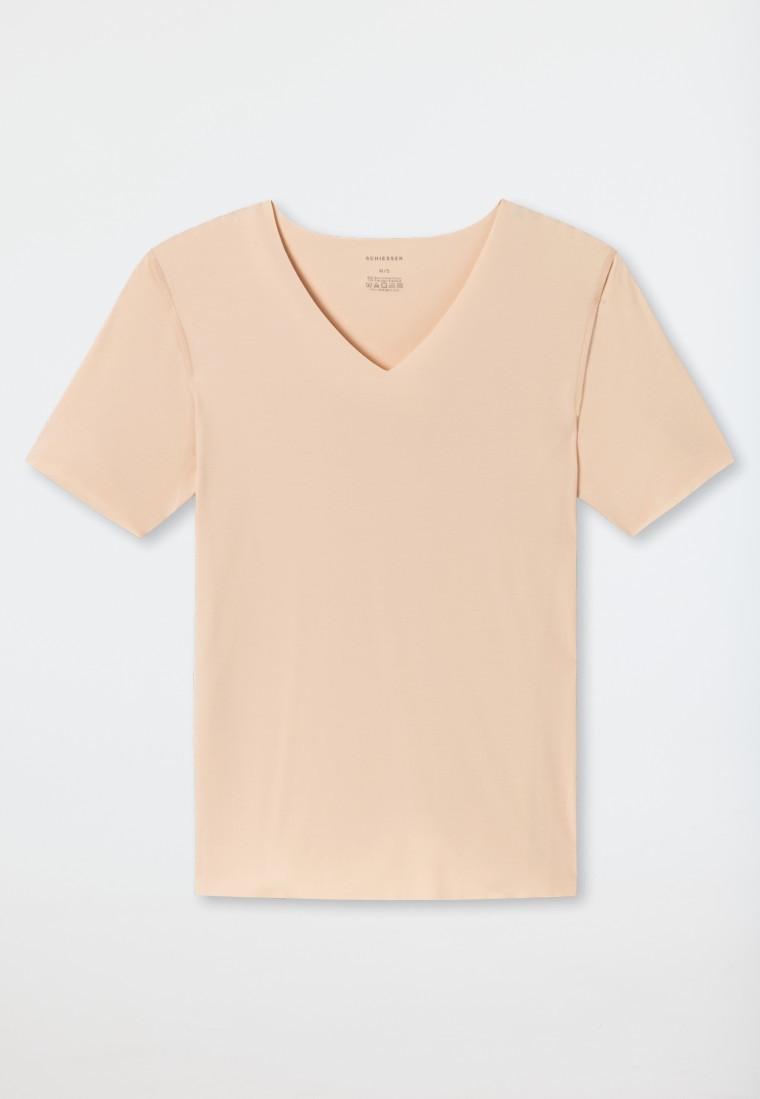 Schiesser Shirt Interlock seamless kurzarm V-Ausschnitt clay - Laser Cut Exklusivangebot