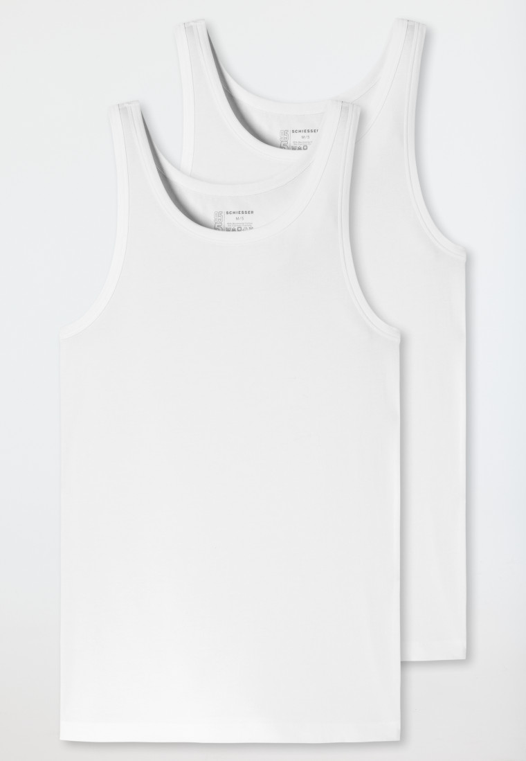 Schiesser Unterhemden 2er-Pack Organic Cotton weiß – 95/5 Saisonschlussverkauf