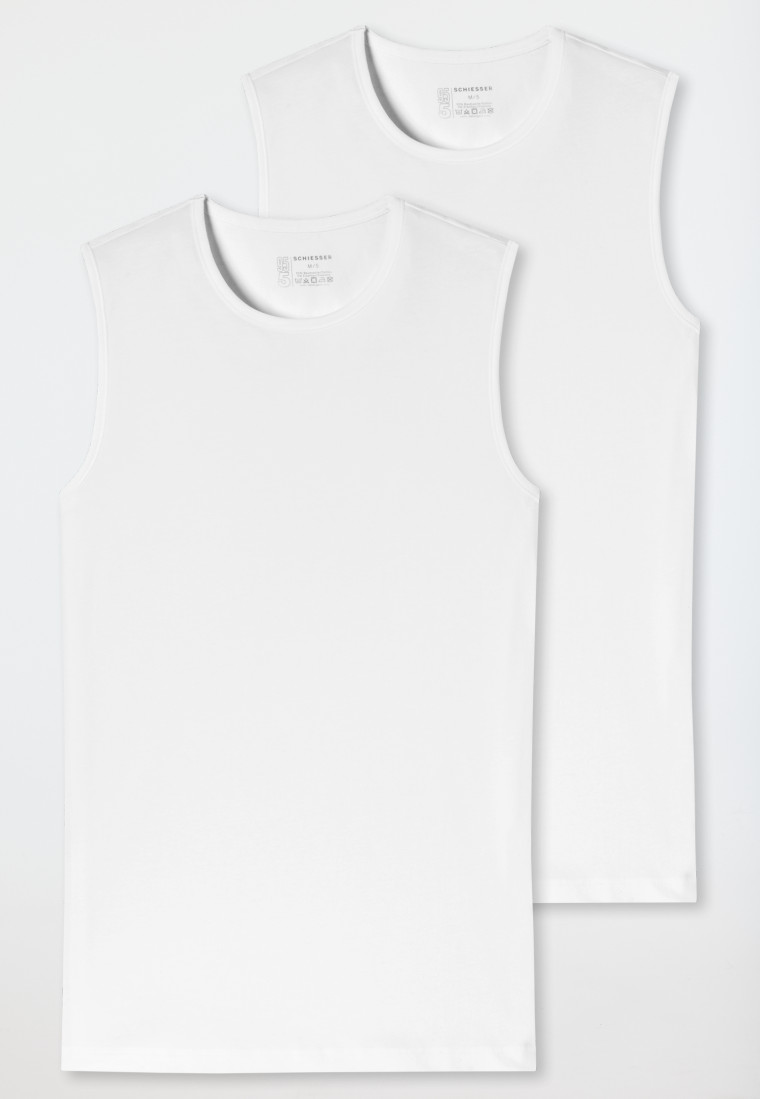 Schiesser Tank Tops 2er-Pack Organic Cotton Rundhals weiß – 95/5 Cyber Monday