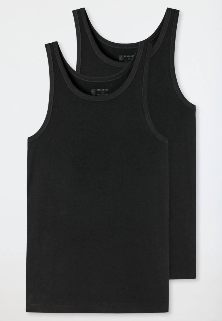 Schiesser Unterhemden 2er-Pack Organic Cotton schwarz – 95/5 Weihnachtsangebot