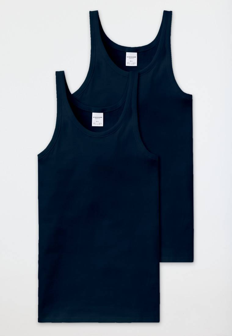 Schiesser Unterhemden 2er-Pack navy - Essentials Feinripp Muttertagsangebot