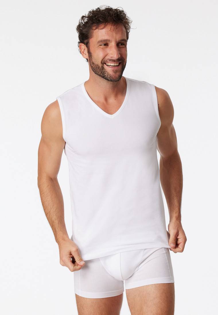 Schiesser Tank Tops 2er-Pack Organic Cotton V-Ausschnitt weiß - 95/5 Vatertagsangebot