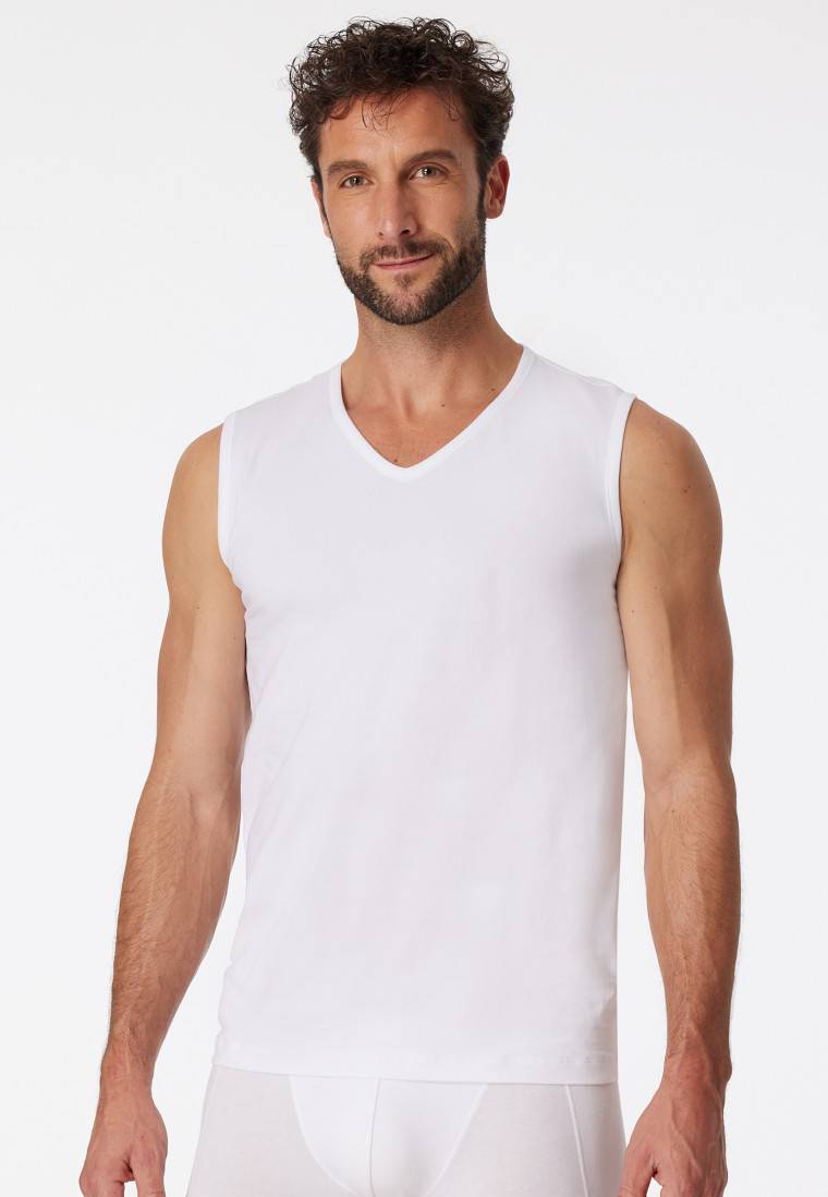 Schiesser Tank Tops 2er-Pack Organic Cotton V-Ausschnitt weiß - 95/5 Vatertagsangebot