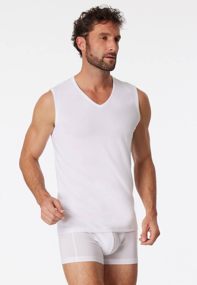 Schiesser Tank Tops 2er-Pack Organic Cotton V-Ausschnitt weiß - 95/5 Vatertagsangebot