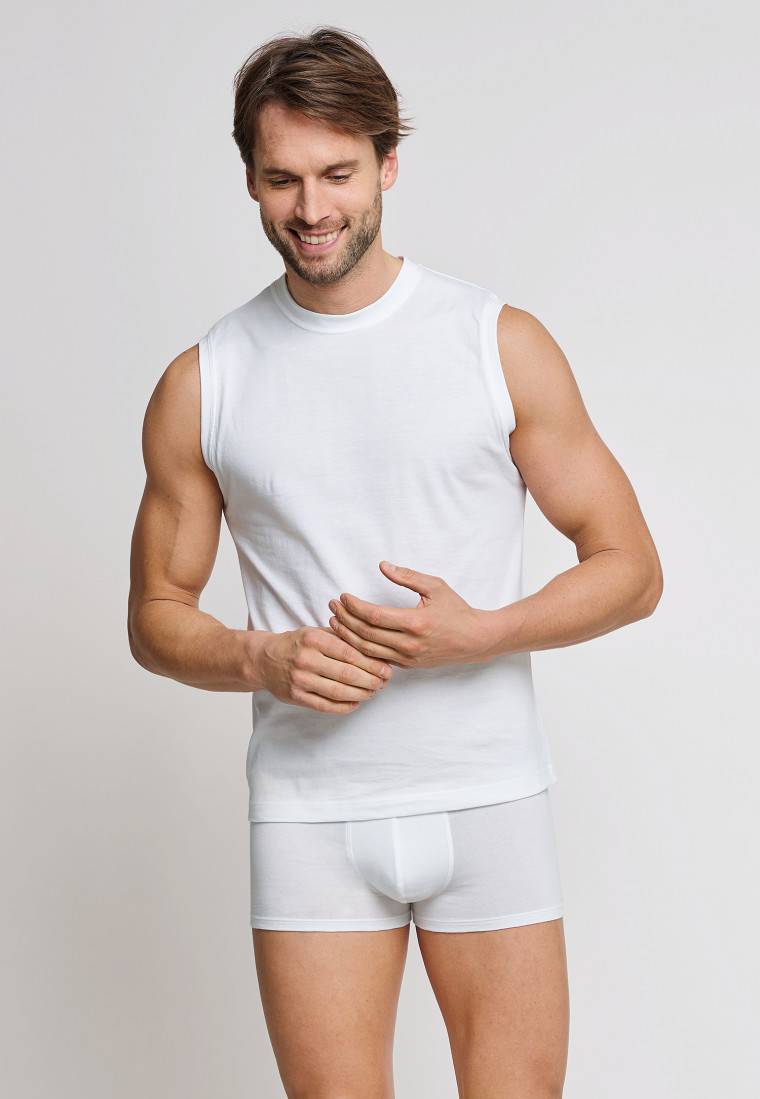Schiesser Shirt ärmellos 2er-Pack Muscle Shirt weiß - Essentials Lagerräumung