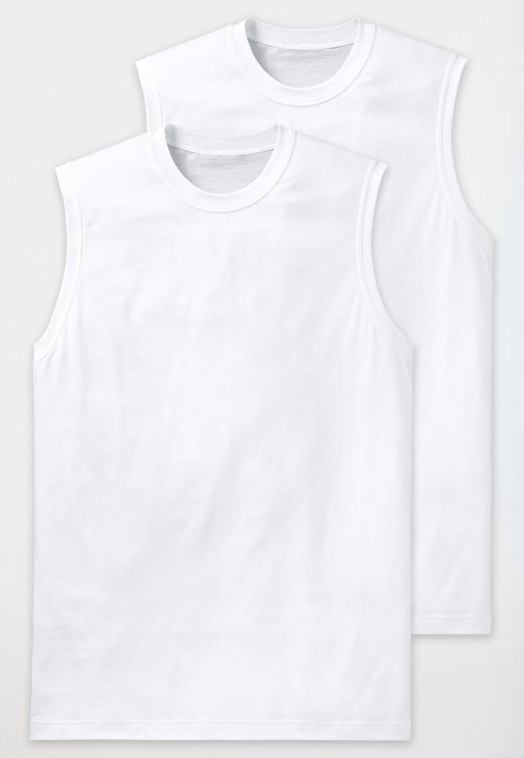 Schiesser Shirt ärmellos 2er-Pack Muscle Shirt weiß - Essentials Lagerräumung