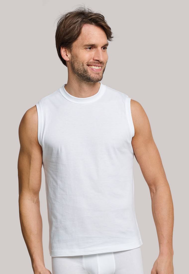 Schiesser Shirt ärmellos 2er-Pack Muscle Shirt weiß - Essentials Lagerräumung