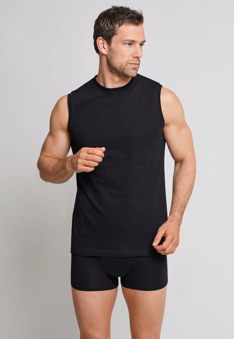 Schiesser Shirt ärmellos 2er-Pack Muscle Shirt schwarz - Essentials Heißer Verkauf